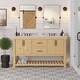 preview thumbnail 1 of 4, KitchenBathCollection Birmingham 60" Double Bathroom Vanity with Carrara Marble Top Driftwood