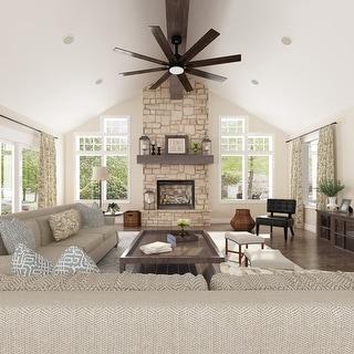72-Inch Ceiling Fan with Dual-Tone Blades and Reversible Motor