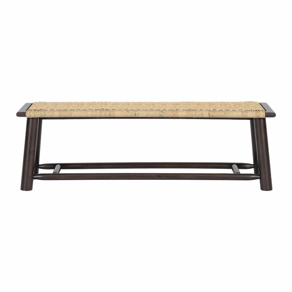 3-Seater Rattan Bench - Moisture-Resistant Hardwood Frame