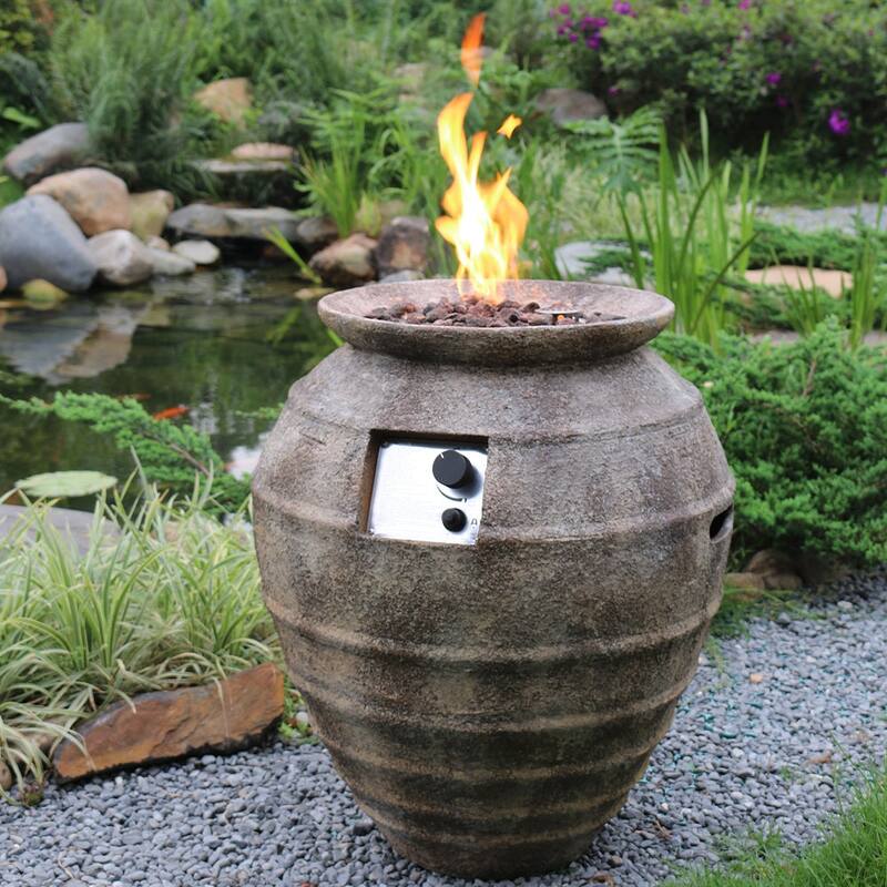 Modeno Pompeii Outdoor Fire Pit Table 23" Round Patio Heater - Propane