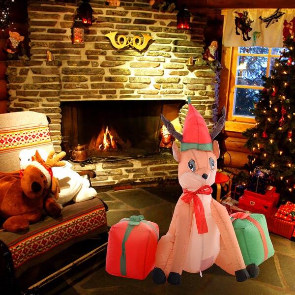 Shop Costway 4ft Airblown Inflatable Christmas Xmas Reindeer Gift