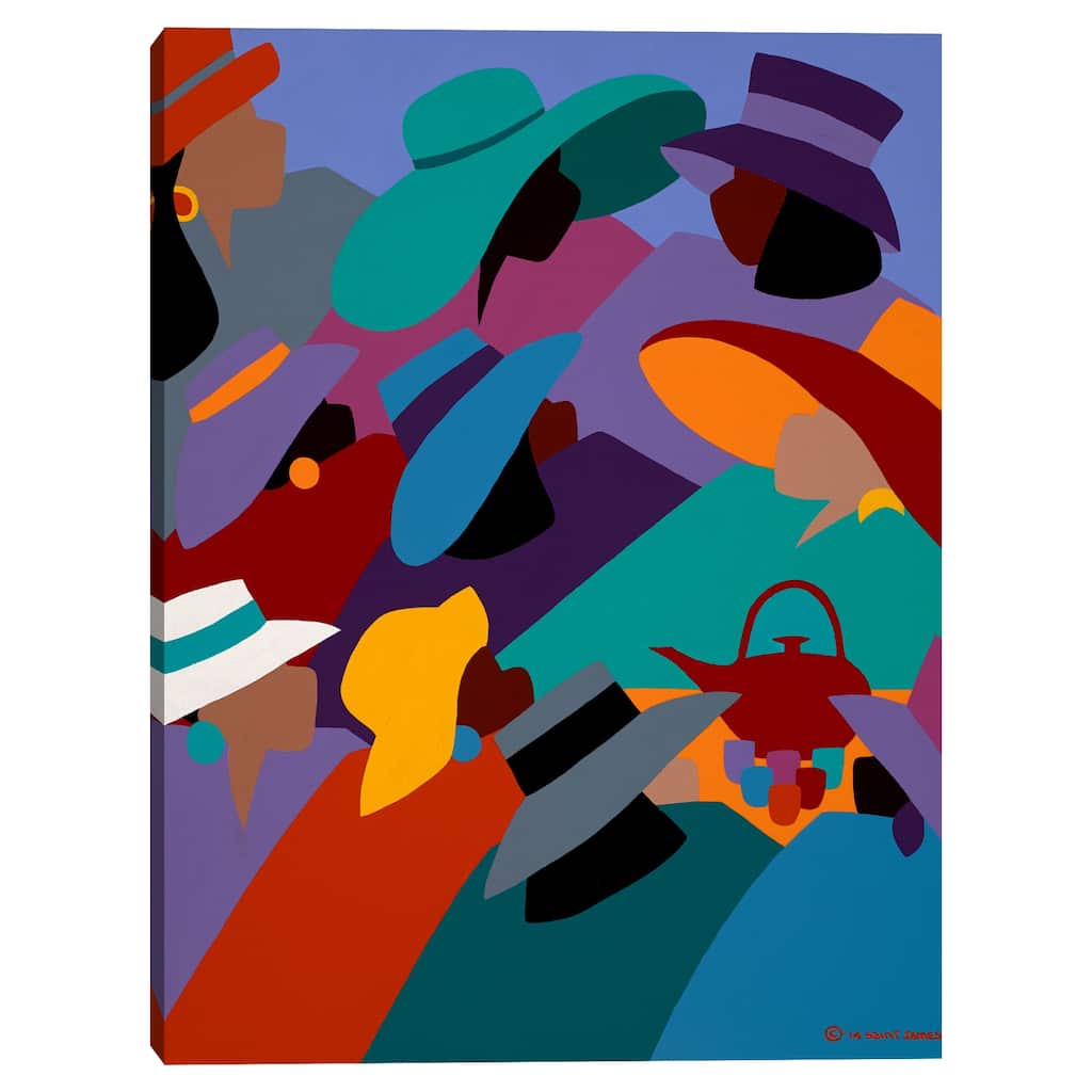 Tea and Conversations by Synthia SAINT JAMES Canvas Art Print