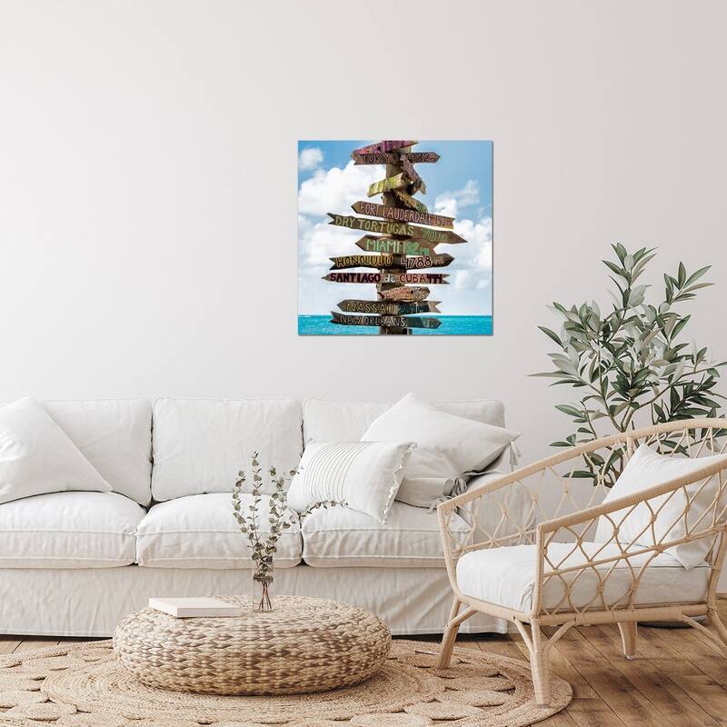 Key West Directional Sign III Print On Acrylic Glass by Philippe Hugonnard