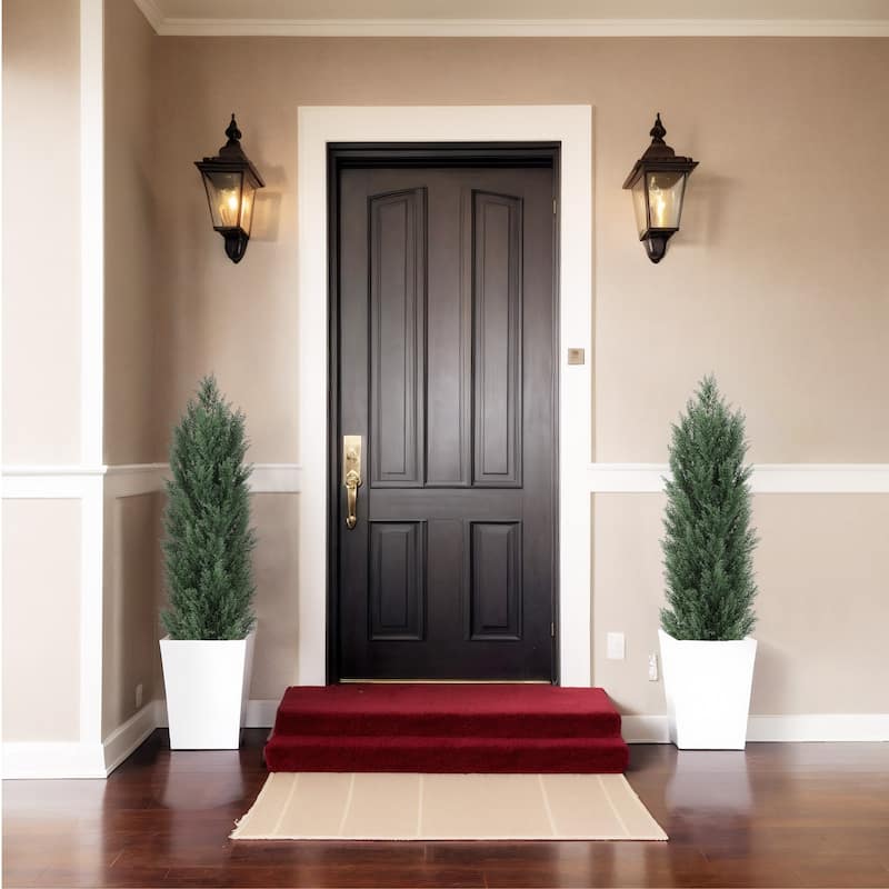 GDFStudio - Thalassa Pine Cypress Plastic Realistic Indoor-Outdoor Tree (Set of 2)