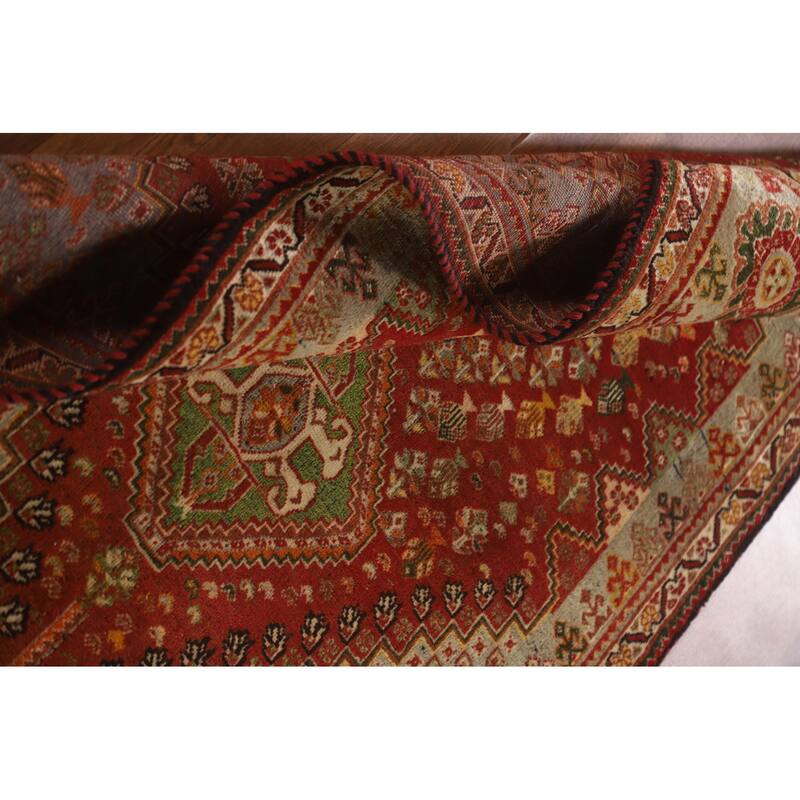 Shiraz Persian Vintage Area Rug Handmade Wool Carpet - 3'9"x 5'4"