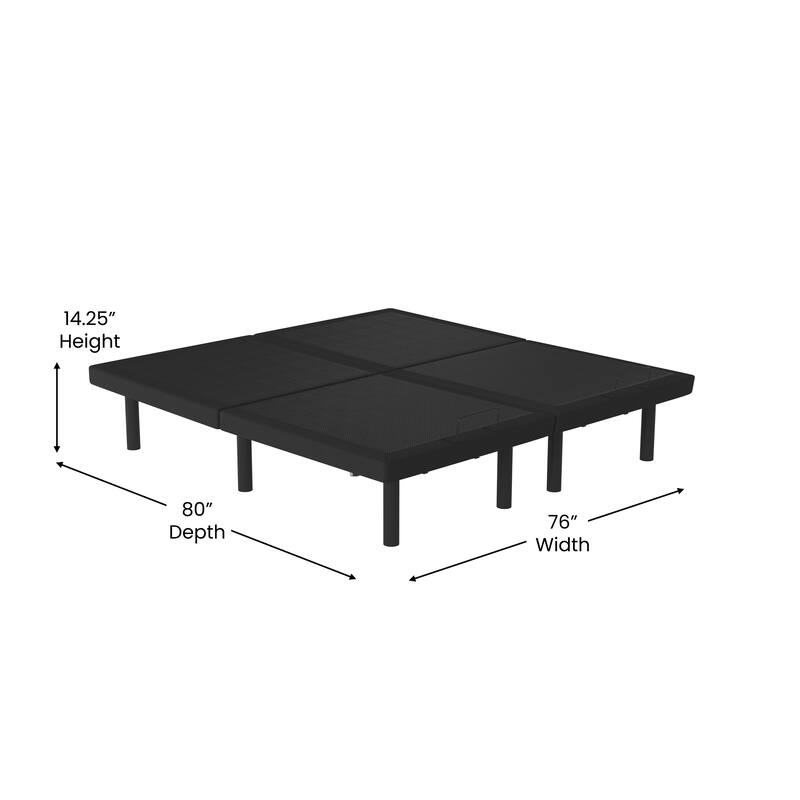 Anti-skid Upholstered Adjustable Bed Base with Wireless Remote