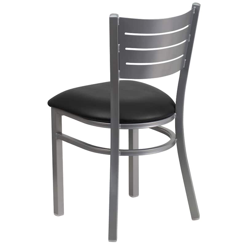 Slat Back Metal Restaurant Chair - 16.5"W x 19"D x 33.5"H - 16.5"W x 19"D x 33.5"H