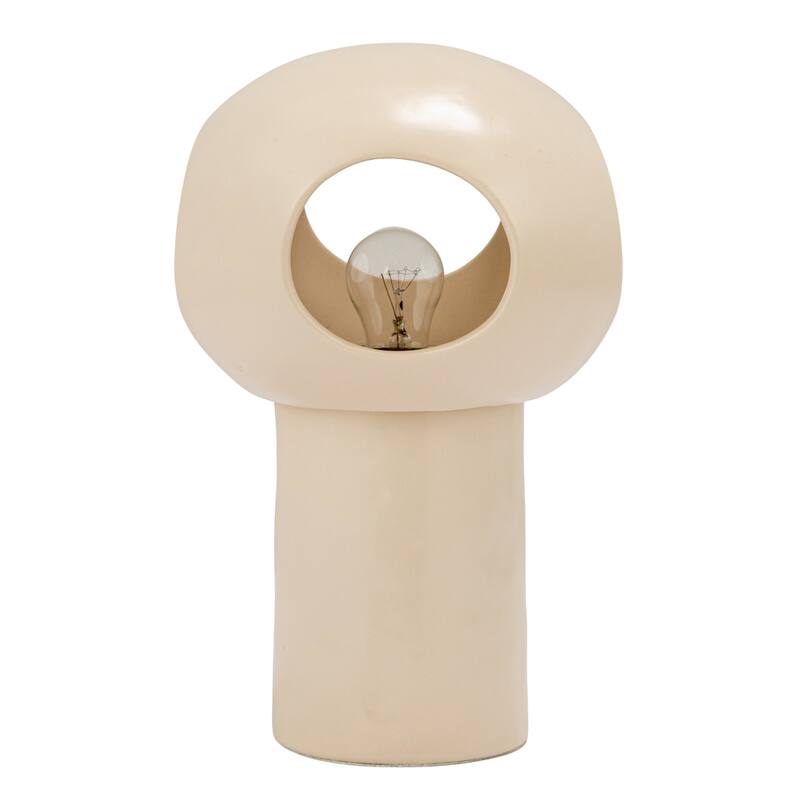 Stoneware Table Lamp with Cut-Outs and Inline Switch