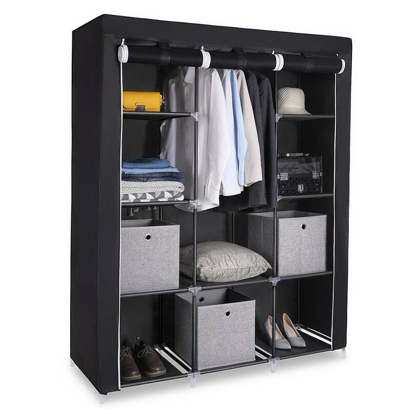 4 Tiers 10 Cube Clothes Organizer Clothes Wardrobe Waterproof Fabric Storage Closet