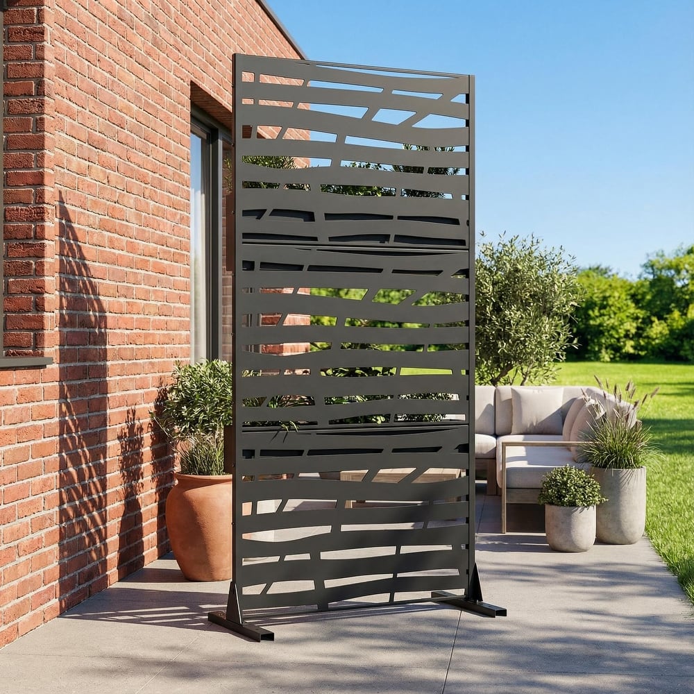 Jungle Metal Privacy Screen Panel Free Standing