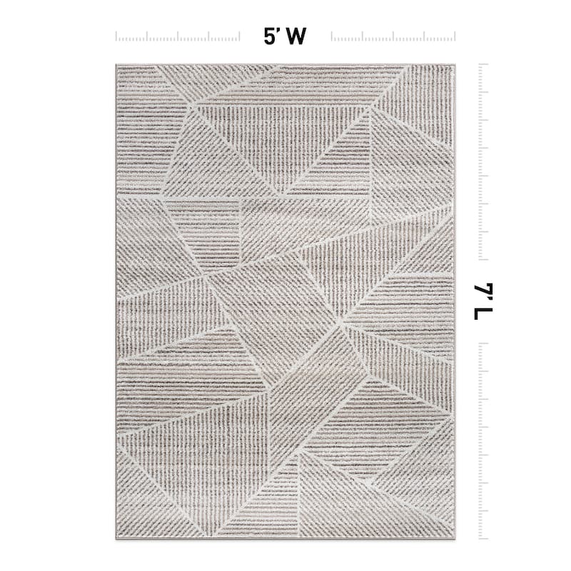 Contemporary Geometric Stripe Area Rug