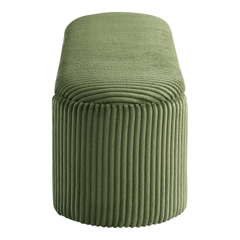 247 Shop At Home Modern Oval Chenille Storage Bench