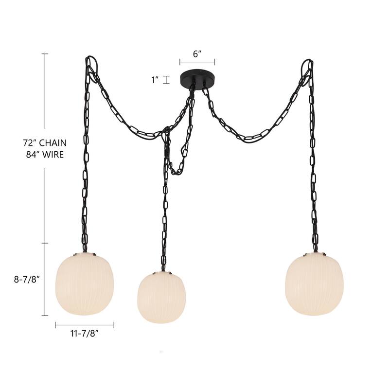 Alora Lighting MP579712 Cherise 3 Light 12" Wide Multi Light Pendant
