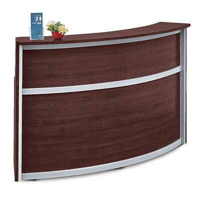 Forward Furniture Compass Single Curved Reception Desk - Commercial Grade - Stain, Scratch, Heat Resistant Laminate Top