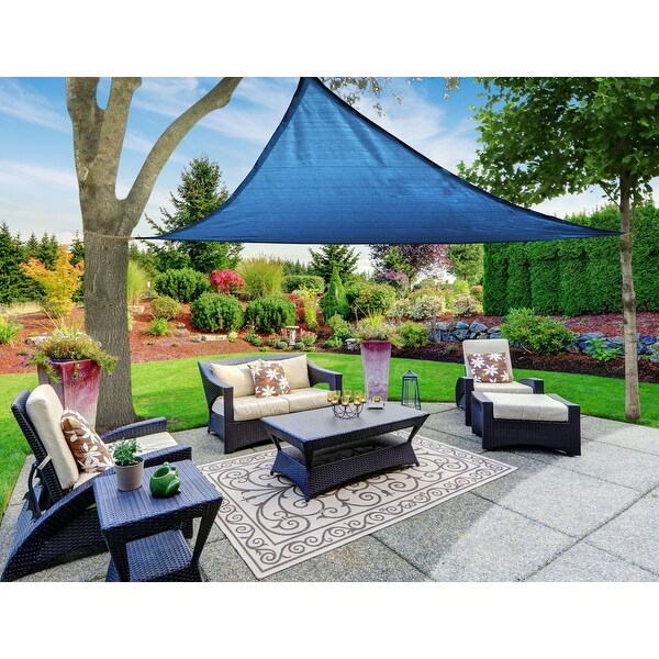 Boen Triangle Sun Shade Sail Canopy Awning UV Block for Outdoor Patio Garden and Backyard Blue 12 x12 x12