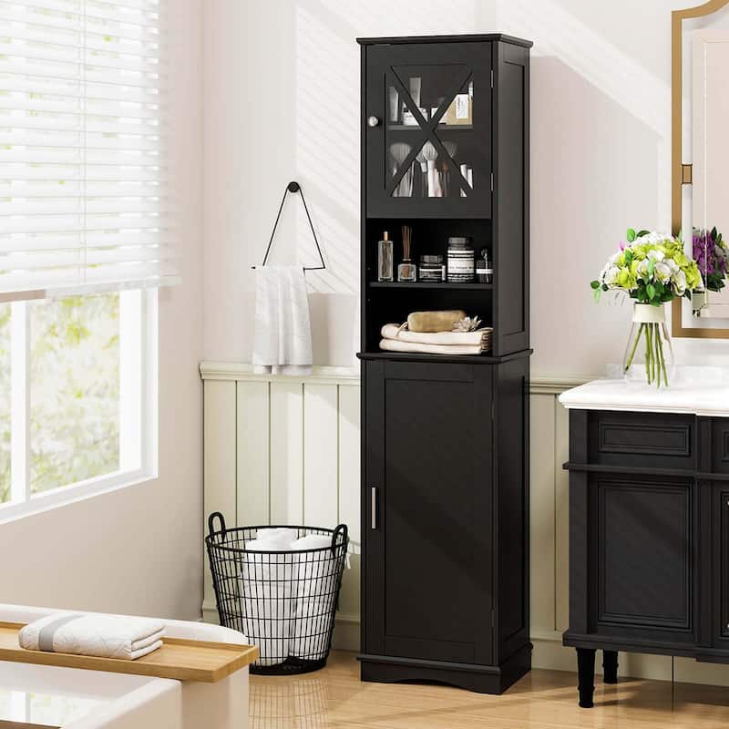 Costway 67" Tall Bathroom Cabinet Freestanding Storage Cabinet with 5 - See Details