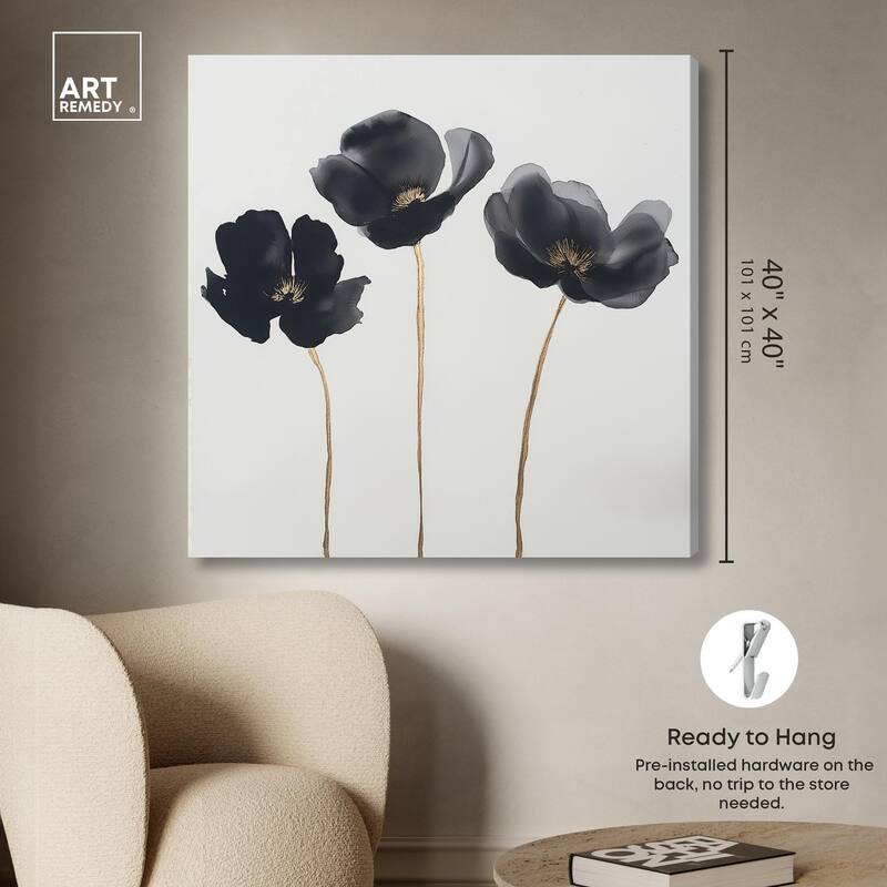 Nocturnal Flowers II Canvas by Art Remedy, Gallery Wrapped