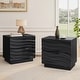preview thumbnail 114 of 116, Wood NightStand with Metal Handle Black/2-Piece - 2-drawer