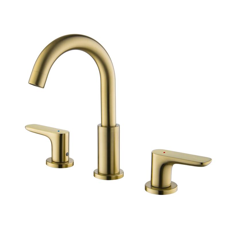 Widespread Double Handles Bathroom Sink Faucet With Swivel Spout - Brushed Gold