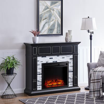 SEI Furniture Dre Marble Electric Fireplace