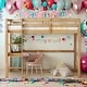 preview thumbnail 1 of 8, Twin High Loft Bed with Safety Guardrail,Built-in desk,Ladder,Kids Bed Design White Oak