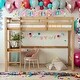 preview thumbnail 1 of 15, Twin High Rubber Wood Loft Bed with Safety Guardrail,Built-in desk,Ladder White Oak