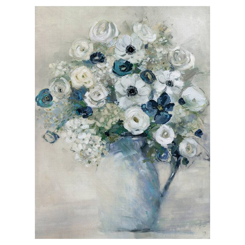Anemone and Blue by Sally Swatland Canvas Art Print