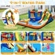 preview thumbnail 9 of 8, Gymax Giant Water Slide Bounce House w/Climbing Wall Splash Pool 750W