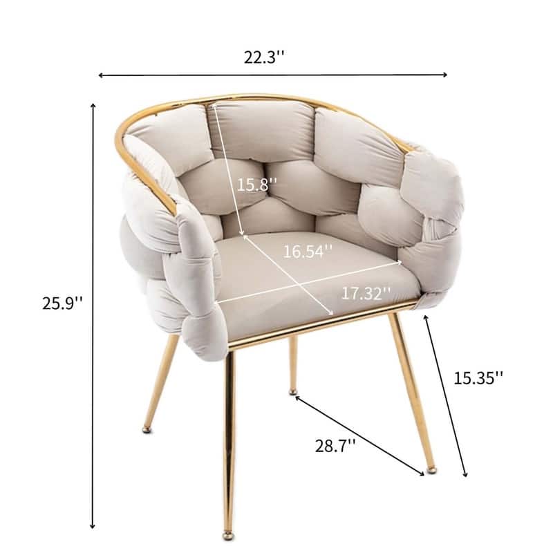 Luxury modern simple leisure velvet single sofa chair bedroom lazy person household dresser stool manicure table back chair