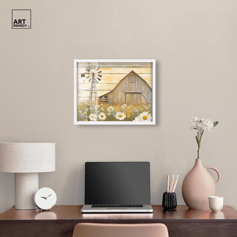 Old Windmill Shadowbox by Art Remedy