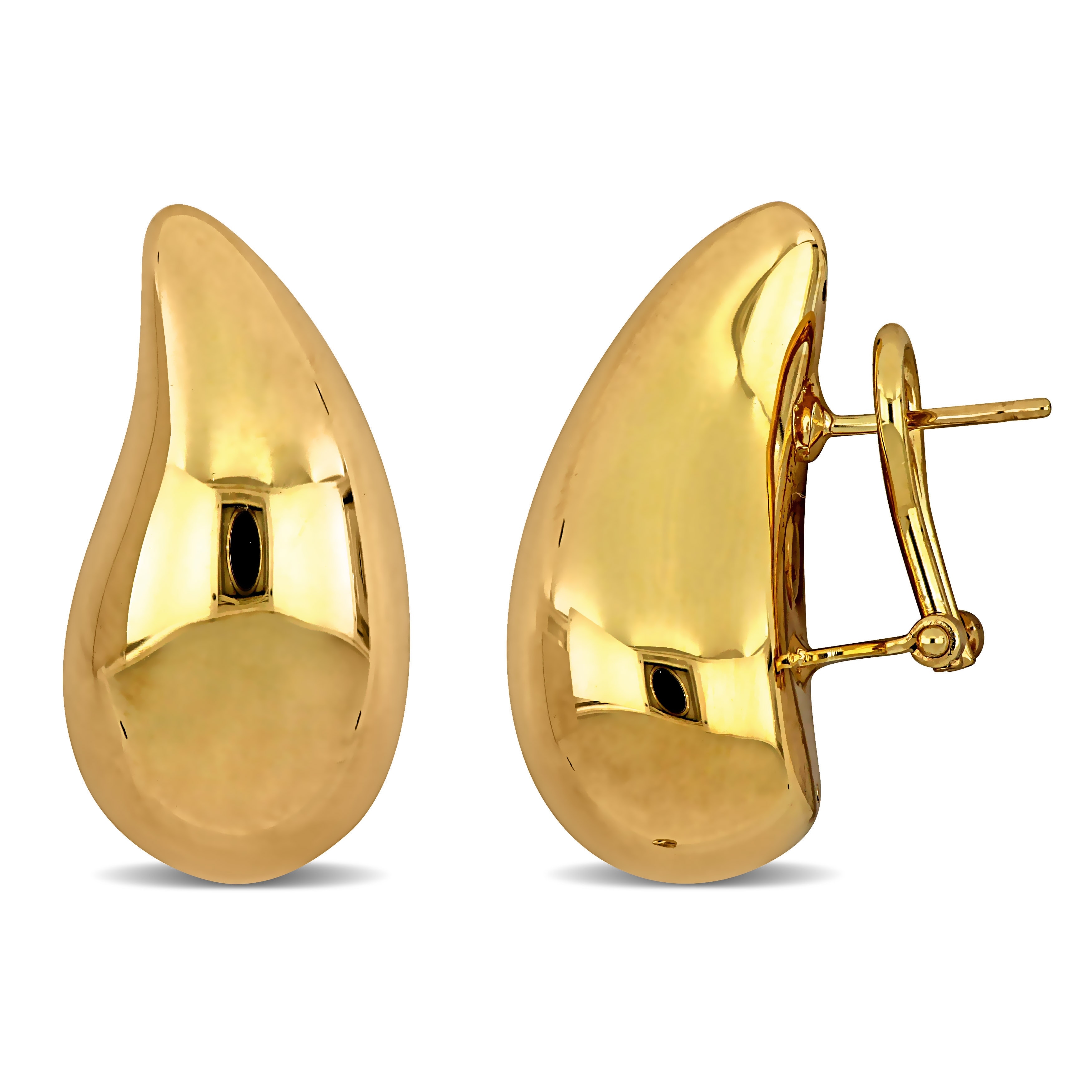 Miadora 14x27mm Teardrop Design Stud Earrings in 14K Yellow