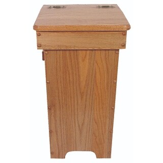 Oak Trash Bin with Lift Top - Overstock - 25458306