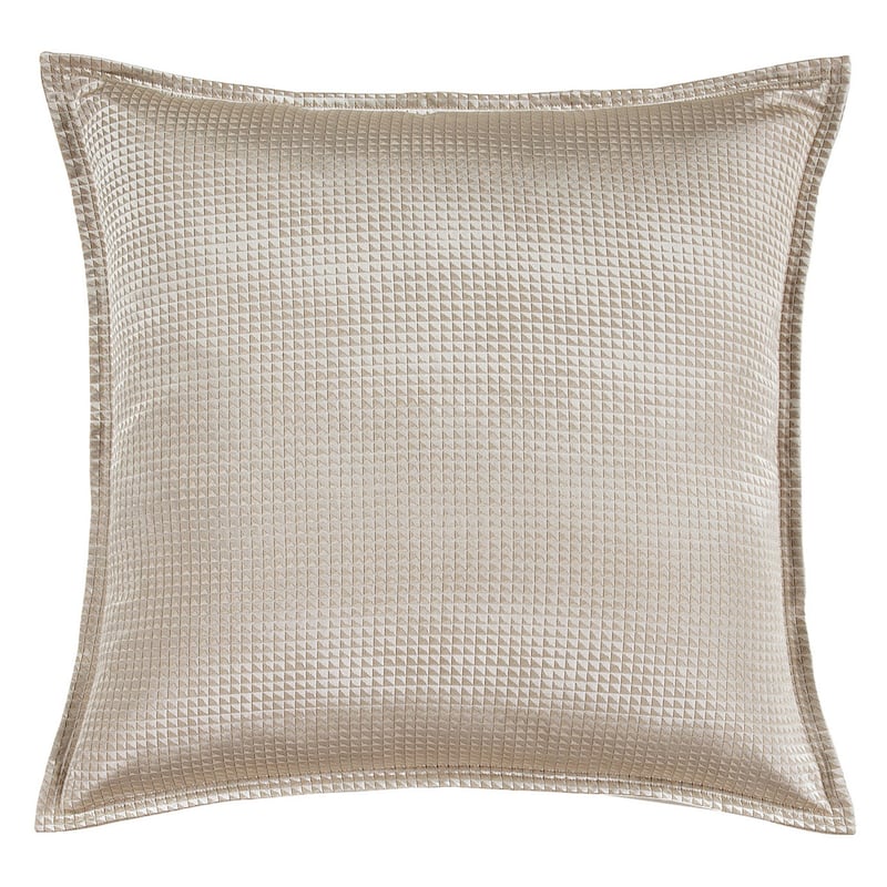 HiEnd Accents Sydney Lustrous Jacquard Euro Sham, 27"x27", Champagne, 1PC