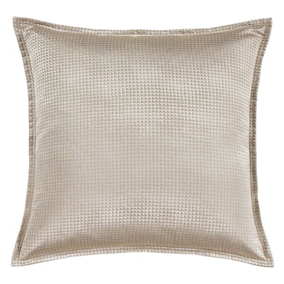 HiEnd Accents Sydney Lustrous Jacquard Euro Sham, 27"x27", Champagne, 1PC