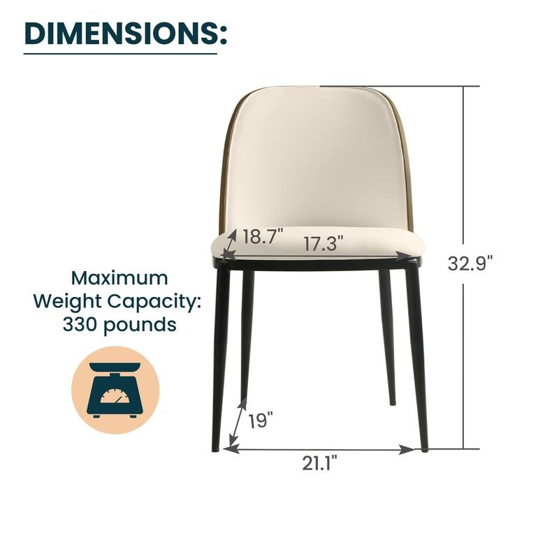 Dining Chair with Upholstered Seat Side Chair with MDF Wood Frame in Steel Set of 4