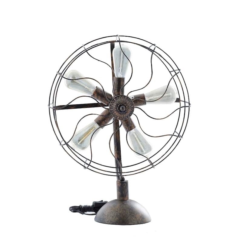 Bronze Metal Vintage Fan Shape 5 Light Accent Lamp - 18 x 24