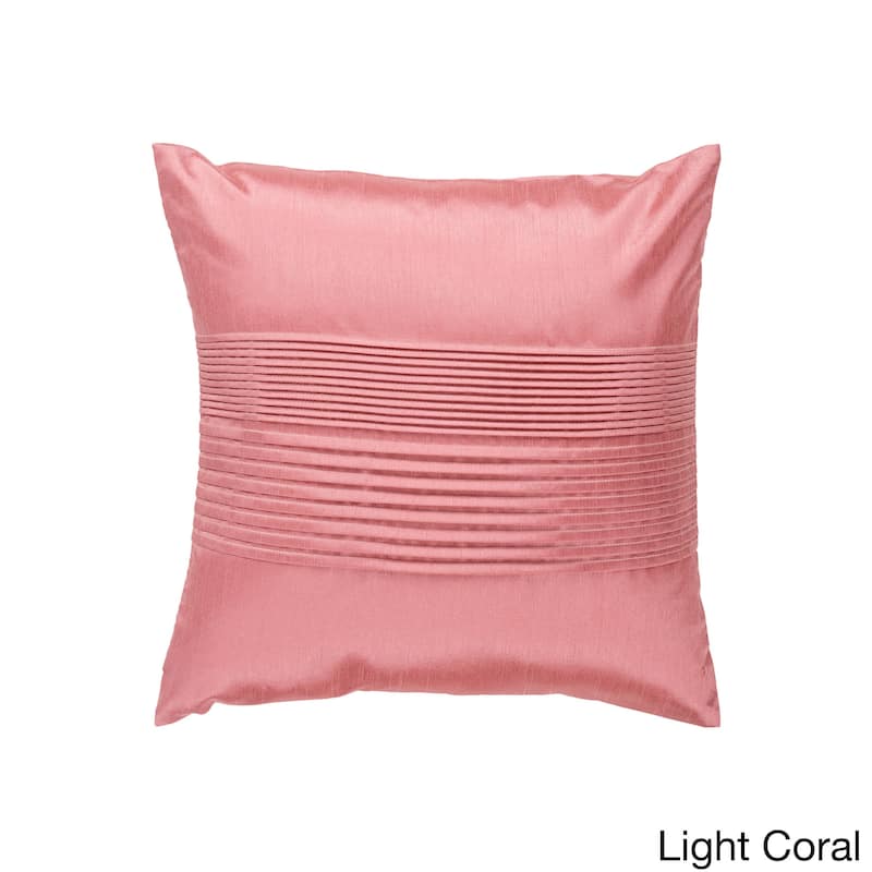 Livabliss Hind Decorative 18-inch Shiny Square Pleated Throw Pillow