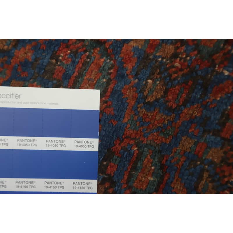 Hand Knotted Oriental 100% Wool Carpet Traditional All-Over Navy Blue & Blues Bidjar Area Rug - 5' 9'' X 4' 0''
