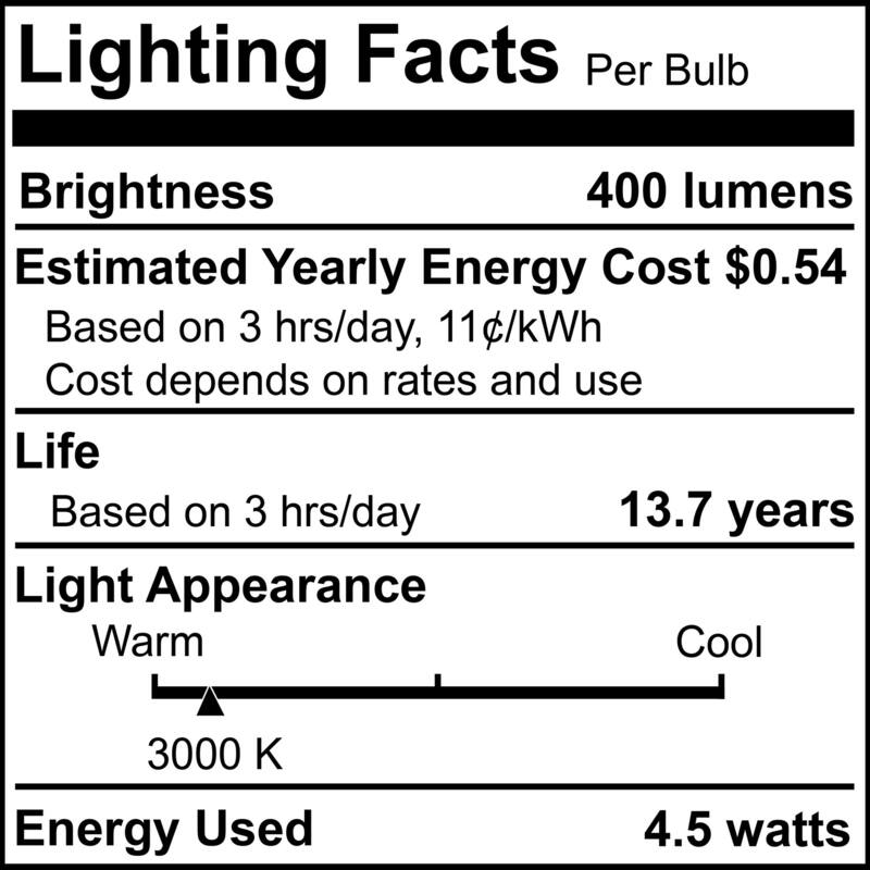 Bulbrite LED Filament Pack of (4) 4.5 Watt Dimmable T6 Light Bulbs with a Milky Finish and Candelabra (E12) Base