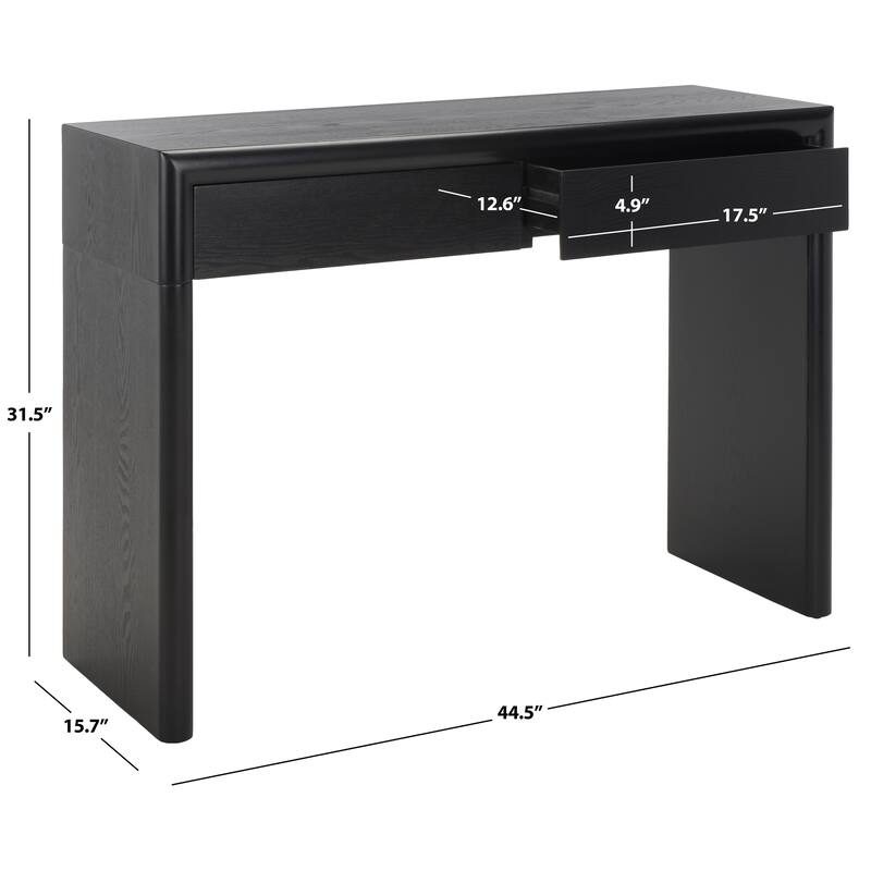 SAFAVIEH Ulvika Console Table with Drawers - 44Wx16Dx31H - Black
