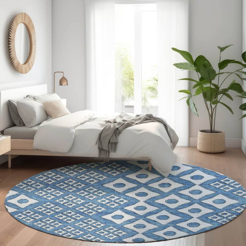 Machine Washable Indoor/ Outdoor Chantille Diamond Rug