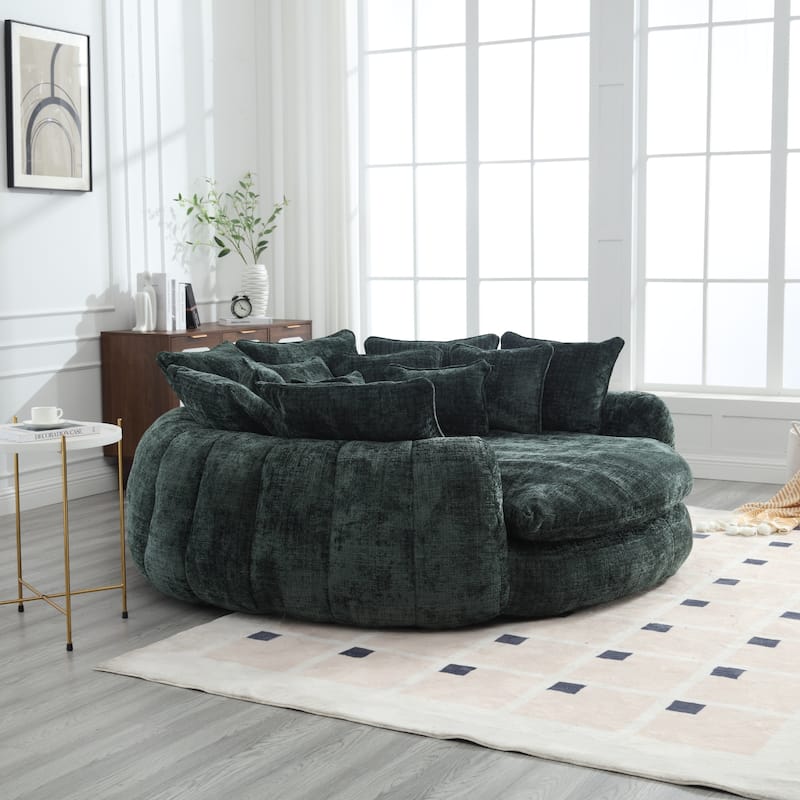 Comfortable Oversized Double Loaf High Back Round Sofa Bed with Armrests