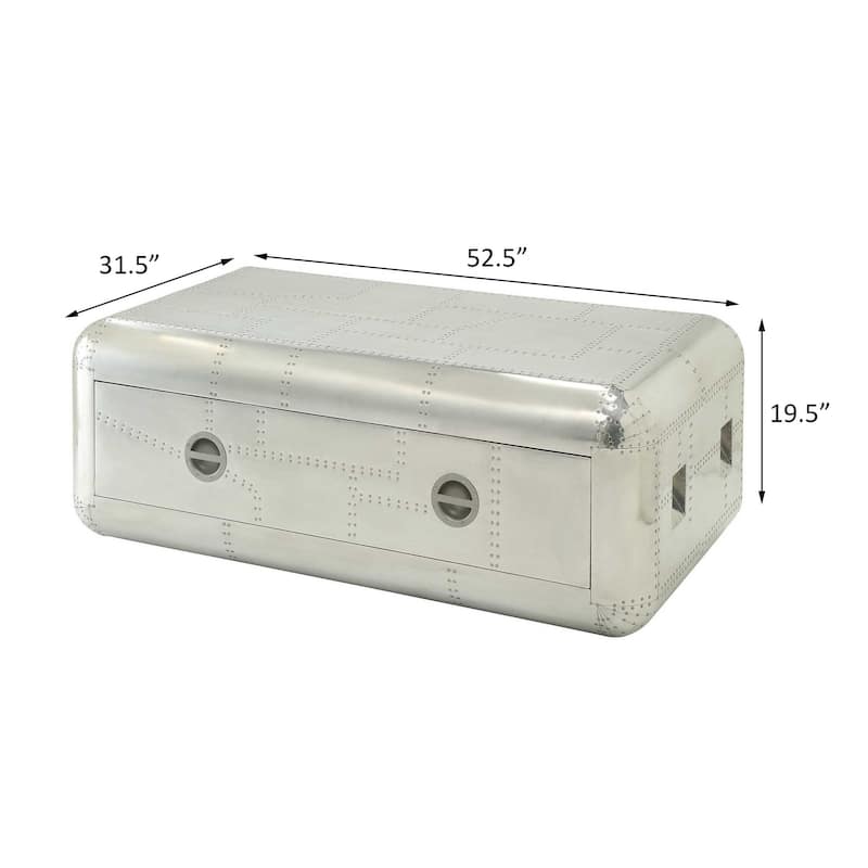 Bailee Aluminum 1-Drawer Coffee Table