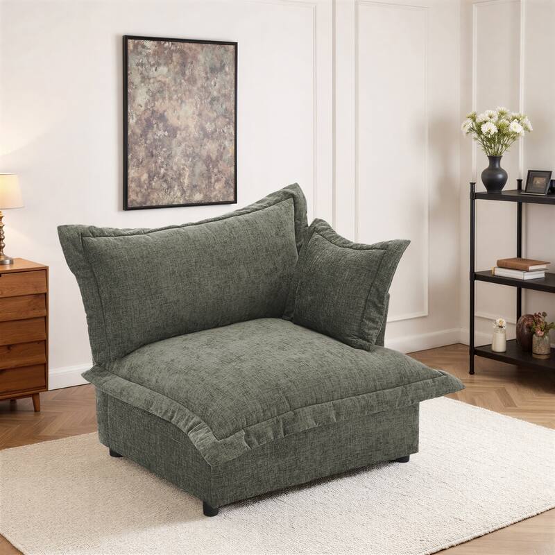 Double Layer Cushion Comfy Cloud Modular Sectional Sofa Couch Ottoman