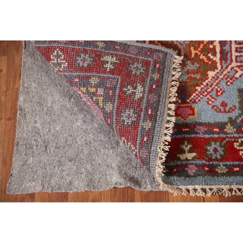 Geometric Heriz-Serapi Accent Rug Hand-Knotted Wool Carpet - 2'11"x 5'1"