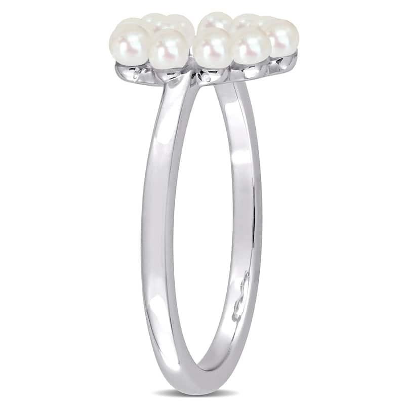 Miadora Cultured Freshwater Pearl Heart Ring in 14k White Gold