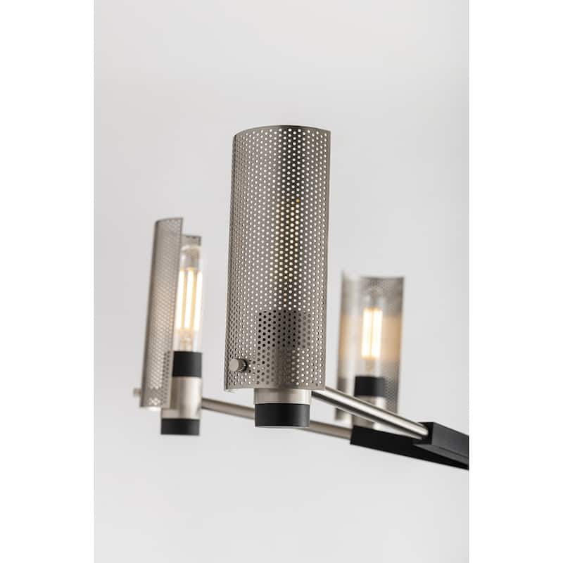 Pilsen 8-light Carbide Black with Satin Nickel Accents Chandelier