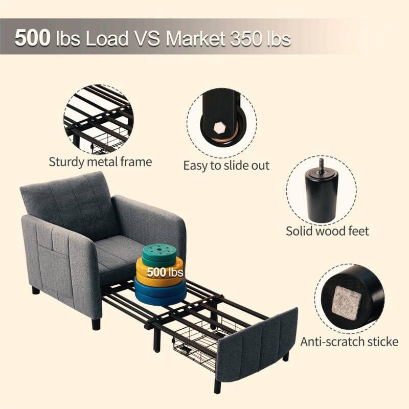 84" 4-in-1 Pull Out Recliner Chair Bed Sleeper Sofa Bed
