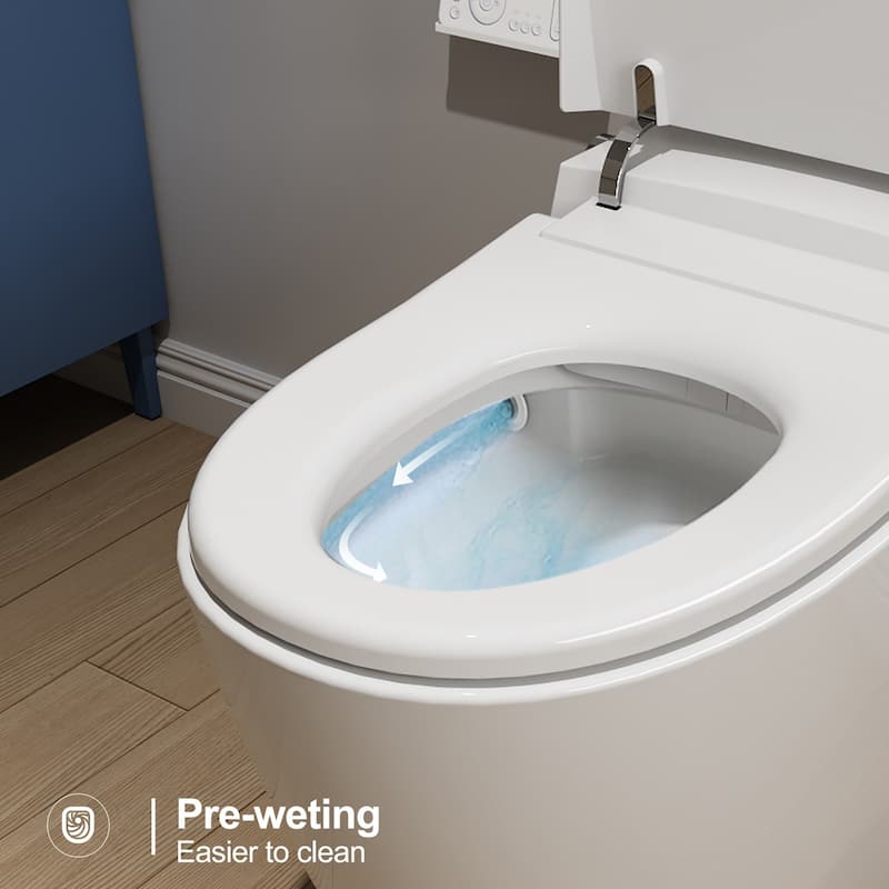 HOROW Elongated Smart Toilet Bidet Heated Seat Auto Flush Remote White