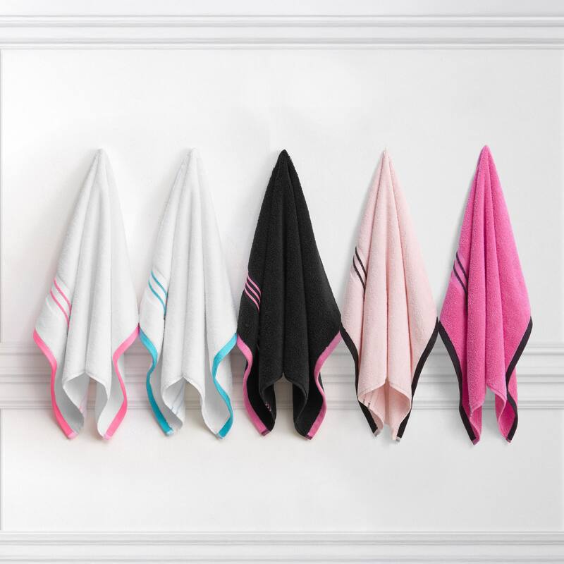 Juicy Couture Neon Border Bath Towels 6-Piece 2 Bath towels 2 Hand towels 2 Washcloths - 28"x54"/16"x26"/12"x12"